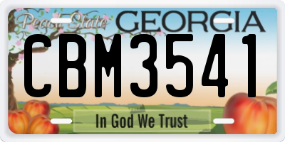 GA license plate CBM3541