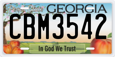 GA license plate CBM3542