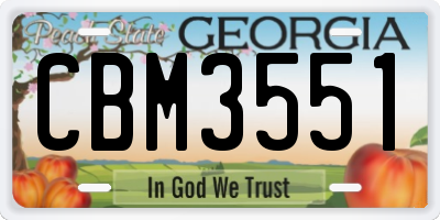 GA license plate CBM3551