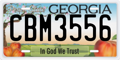 GA license plate CBM3556