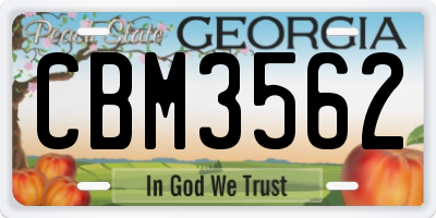 GA license plate CBM3562