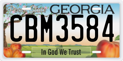 GA license plate CBM3584