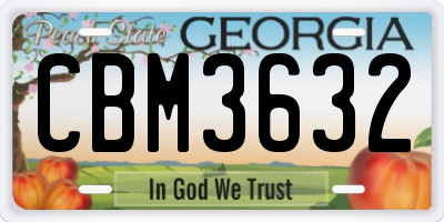 GA license plate CBM3632