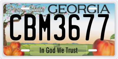 GA license plate CBM3677