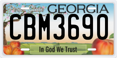 GA license plate CBM3690