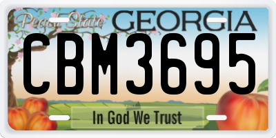 GA license plate CBM3695