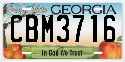 GA license plate CBM3716