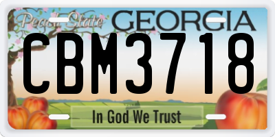 GA license plate CBM3718