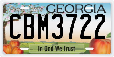 GA license plate CBM3722