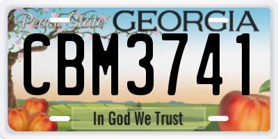 GA license plate CBM3741