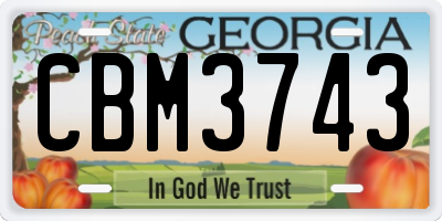 GA license plate CBM3743
