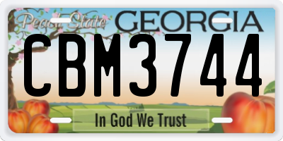 GA license plate CBM3744