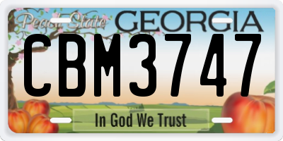 GA license plate CBM3747