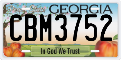 GA license plate CBM3752