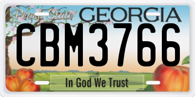 GA license plate CBM3766