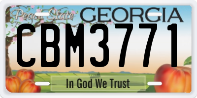 GA license plate CBM3771