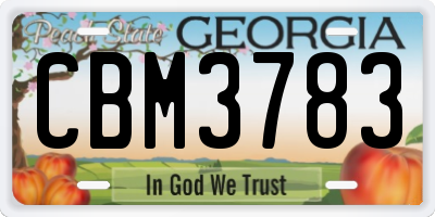 GA license plate CBM3783