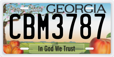 GA license plate CBM3787
