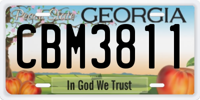 GA license plate CBM3811