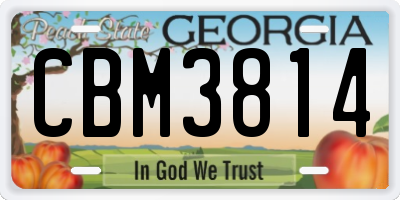 GA license plate CBM3814