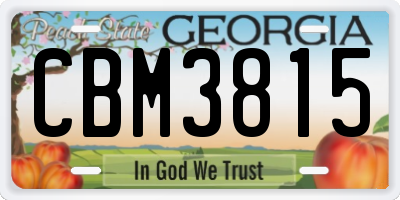 GA license plate CBM3815