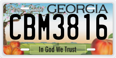 GA license plate CBM3816