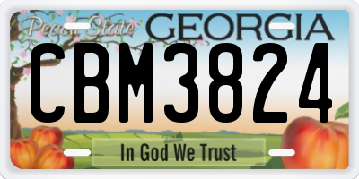 GA license plate CBM3824
