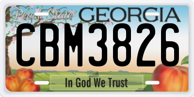 GA license plate CBM3826