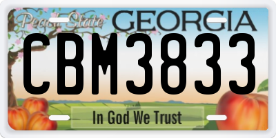 GA license plate CBM3833
