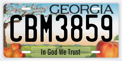 GA license plate CBM3859