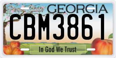 GA license plate CBM3861