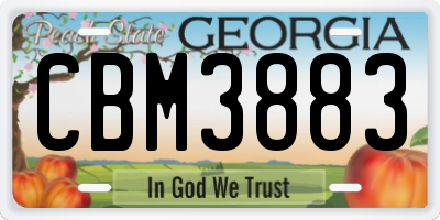 GA license plate CBM3883