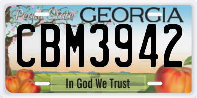GA license plate CBM3942