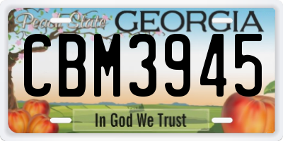 GA license plate CBM3945