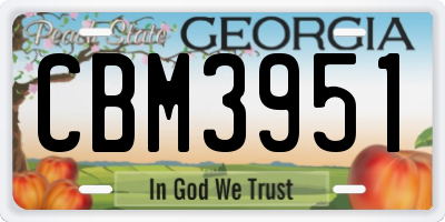GA license plate CBM3951