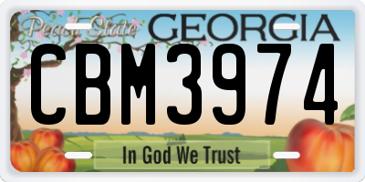 GA license plate CBM3974