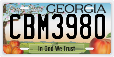 GA license plate CBM3980