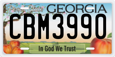 GA license plate CBM3990