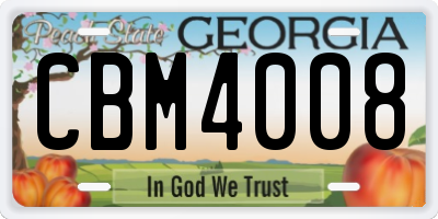 GA license plate CBM4008