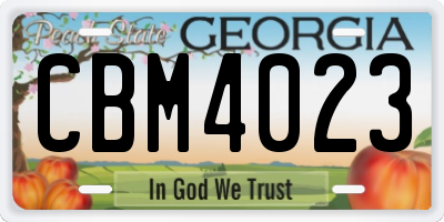 GA license plate CBM4023