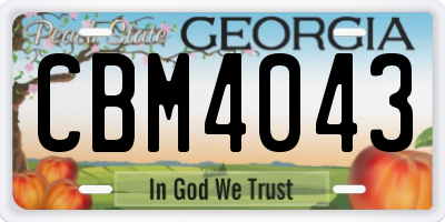 GA license plate CBM4043