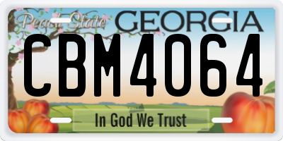 GA license plate CBM4064