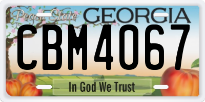 GA license plate CBM4067