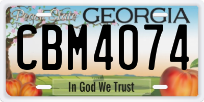GA license plate CBM4074