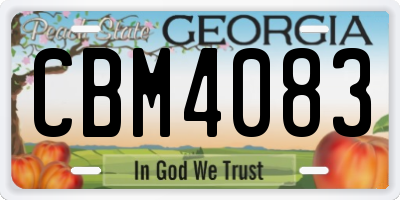 GA license plate CBM4083