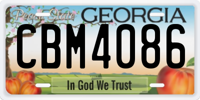 GA license plate CBM4086