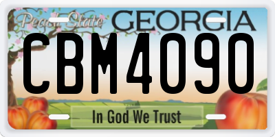 GA license plate CBM4090
