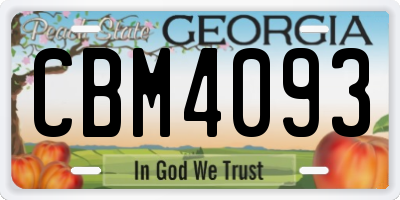 GA license plate CBM4093