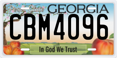 GA license plate CBM4096