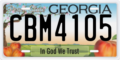 GA license plate CBM4105